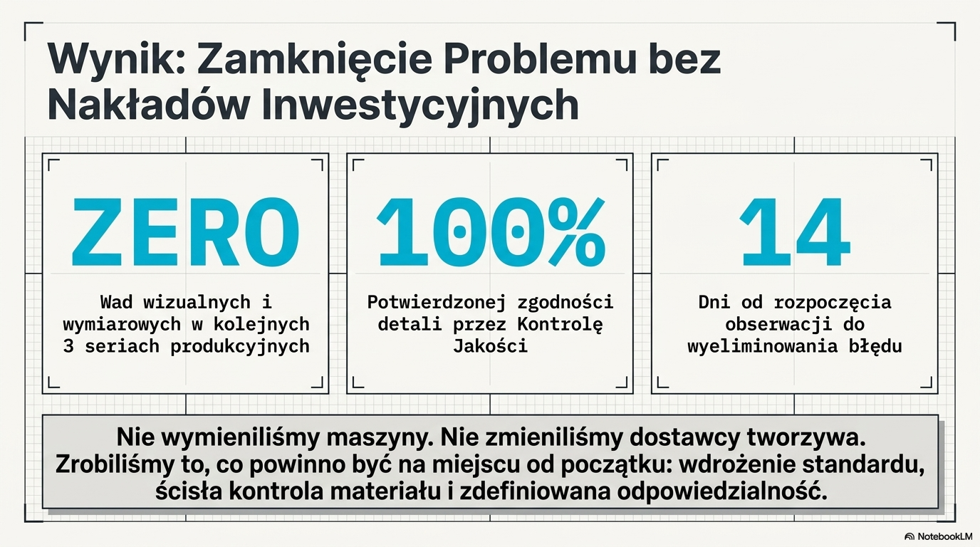 Wynik — zero wad, 100% zgodności, 14 dni bez nakładów inwestycyjnych