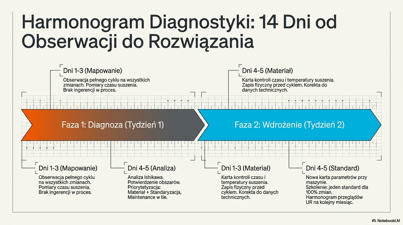 Harmonogram diagnostyki — 14 dni od obserwacji do rozwiązania